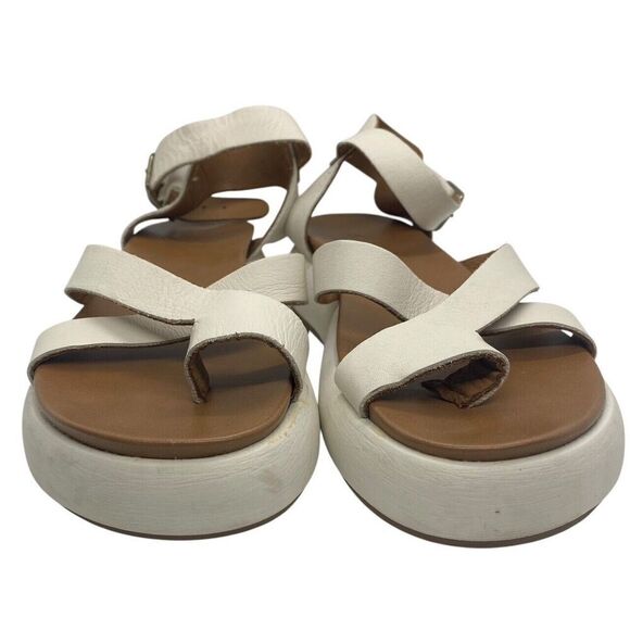 Varese Ivory Toe Ring Platform Sandals Ankle Strap Modern Chunky Size 38 / 7.5 - Picture 4 of 14